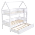 thumbnail image 6 of Euroco Wood Twin over Twin Bunk Bed with Trundle and Drawers, White, 6 of 11