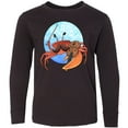 thumbnail image 3 of Inktastic Fun Fiddler Crab with Violin and Mustache Long Sleeve Youth T-Shirt, 3 of 5
