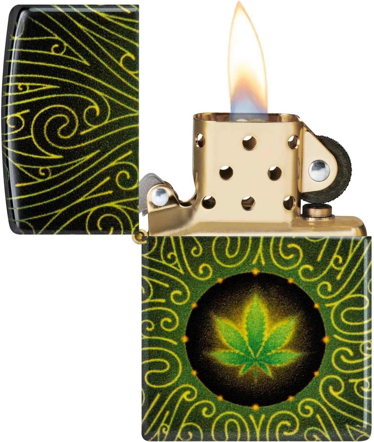 Zippo Lighter- Custom Message Engraved on Leaf Maze - 540 Fusion 46276
