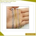 thumbnail image 4 of Infinique Creations - Stainless Steel Silver Miami Cuban Link Chain Bracelet Necklace Men Women 7"-38", 4 of 6