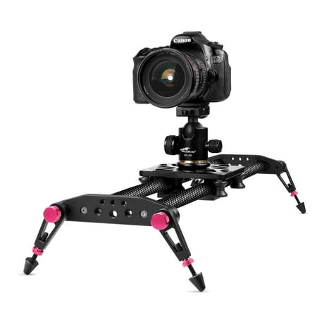 Image of 24 inches / 60cm Camera Slider for DSLR Carbon Fiber Dolly Track Video Stabilizer Rail System with 33lbs/15kg Loading 6 Roller Bearing for Cinematic Film Video Footage Studio Photography