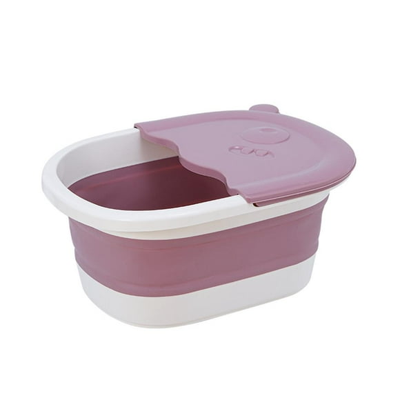 Billuyoard Baño de pies plegable Cubo de masaje portátil Cubo de remojo de pies Cubo de baño de pedicura de Sauna de plástico plegable para el Juegos de accesorios de baño Rosado
