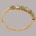 thumbnail image 4 of LBG British Made 14k Rose Gold Cubic Zirconia & Real Genuine Emerald Womens Eternity Ring - 33 size options - Size 8.25, 4 of 9