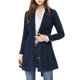 thumbnail image 5 of Chaqueta de mezclilla larga con cinturón y botones de manga larga con solapa para mujer INSPIRE CHIC M Azul oscuro, 5 of 8