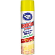 Great Value Disinfectant Foaming Bathroom Cleaner, Lemon Scent, 22 oz