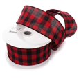 thumbnail image 1 of Ribbon Traditions Buffalo Plaid Red and Black Wired Ribbon 2 1/2" by 25 Yards, 1 of 4