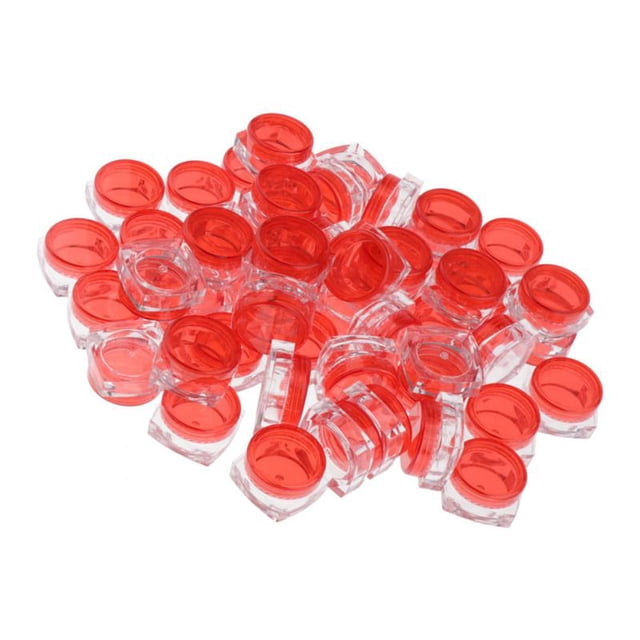 Tarro Cosmético Plástico Vacío de 50 X 5ml Tarro Vacío, Tarro Poner Crema, Tarro Poner Crema para Maquillaje - rojo Yinane Frascos de cosméticos vacíos