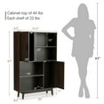 thumbnail image 4 of Finihen Free Standing Bookcase for Home and Office, Sideboard Storage Cabinet with Door Shelf, Brown, 4 of 9