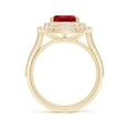 thumbnail image 2 of ANGARA Lab Grown 2.7 Ct Vintage Inspired Pear Ruby Double Halo Engagement Ring for Women in 14K Yellow Gold (Size-10x8mm) | July Birthstone, Anniversary, Jewelry Gift for Women | Lab-Grown Ruby Ring, 2 of 8
