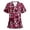 Red, variant on Kayannuo Print Nursing Uniforms Scrub for Women Women Short Sleeve V-neck Tops Working Uniform Blouse