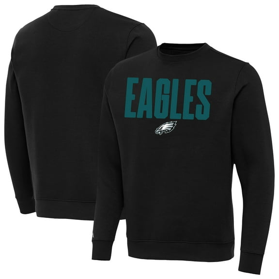 Men's Antigua Black Philadelphia Eagles Victory Sweatshirt