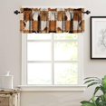 thumbnail image 2 of Cowhide Kitchen Curtain Valance, Farm Animal Skin Western Wildlife Splicing Window Valance, for Bedroom Living Room Cafe Bathroom 1 Panels W54xL18in, 2 of 4
