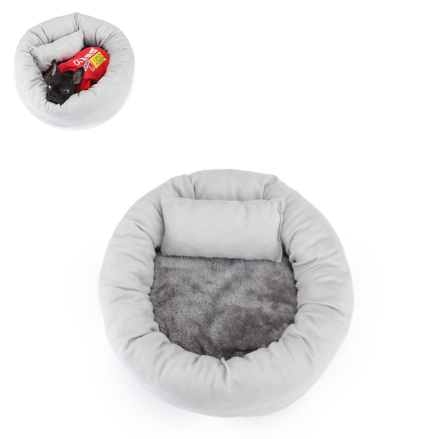 Red para perrera para perros y gatos, tarta de huevo roja, nido para mascotas, cama para mascotas de interior cálida y súper suave para invierno, gris M