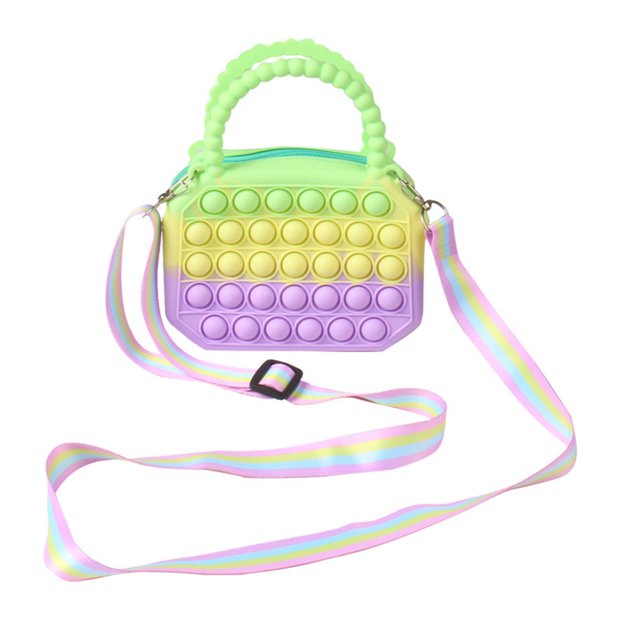 Popit Bubble Fidget Sensory Messenger Bag Toys Purse Wallet Handbag Girls Gifts 