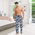 thumbnail image 5 of Men's Pajama Bottoms Sports Retro Baseball Men's Cotton Pajama Pants Men's Loose Printed Pajama Pants Casual Pants with Pockets, 5 of 6