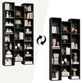 thumbnail image 3 of Homfa 2 Pieces Black Bookshelves, 71’’ Tall Three Row Bookshelf with Adjustable Shelves, 21-Cubes CD Display Storage Organizer Shelf for Living Room Home Office, 3 of 7