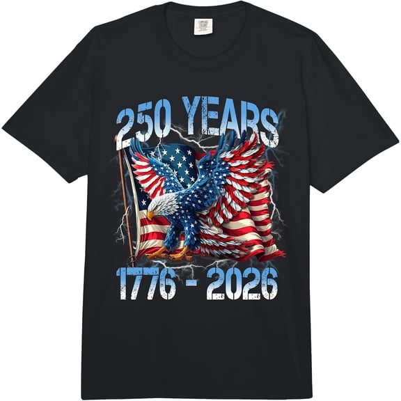 Men's USA Independence 250th Anniversary 1776 2026 Patriotic Eagle T-Shirt, Comfortable Breathable Soft Tee, Men's 100% Cotton Graphic T-Shirt 180gsm