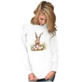 thumbnail image 3 of Vintage Easter Bunny With Eggs Women's Long Sleeve T Shirt Brisco Brands S, 3 of 5