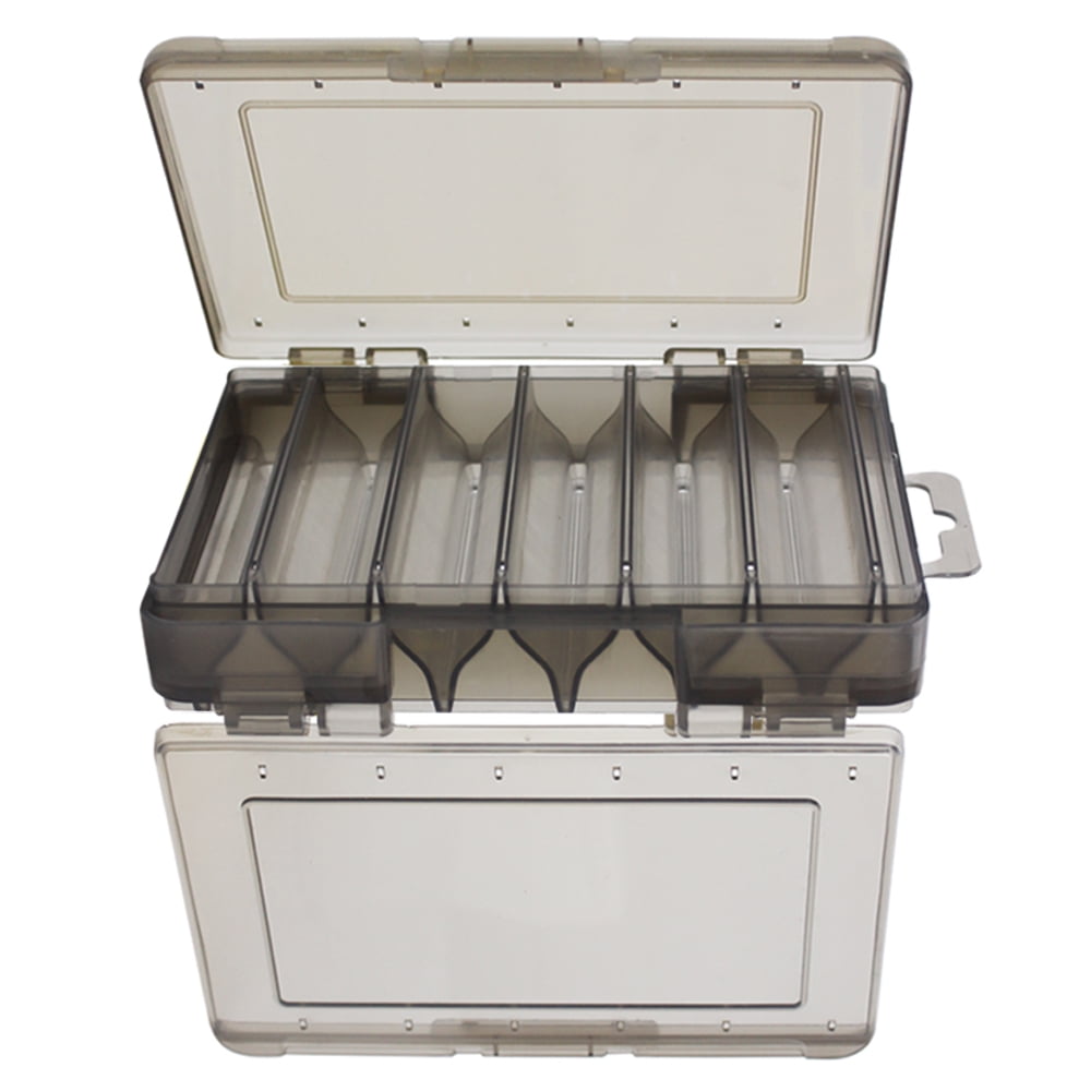 LESOVI 10/14 Compartments Double Sided Fishing Tackle Box Visible Hard Plastic Clear Fishing Lure Bait Squid Jig Minnows Hooks Accessory Storage Case Container LESOVI 10/14 Compartments Double Sided Fishing Tackle Box Visible Hard Plastic Clear Fishing Lure Bait Squid Jig Minnows Hooks Accessory Storage Case Container