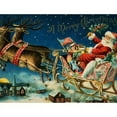 thumbnail image 2 of CafePress - Vintage Santa Claus Sleigh Christmas Holiday - Large Plush Fleece Throw Blanket, 80" L x 60" W, 2 of 4