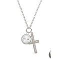 thumbnail image 2 of Delight Jewelry Silvertone Domed John 3:16 I Set You Apart Engraved Cross Zoey Necklace, 28", 2 of 4