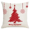 thumbnail image 3 of Fundas de almohada navideñas para decoraciones navideñas, 18 x 18 pulgadas, juego de 4 fundas de almohada de cojín de decoraciones rojas para sofá, 3 of 5