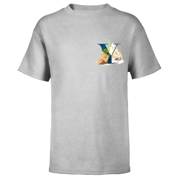 Star Wars Disney Alphabet Monogram Letter Y for Yoda - Short Sleeve T-Shirt for Kids - Customized-Athletic Heather