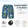 thumbnail image 3 of Naloa Dinosaur on the Beach Vacation Print Men Swim Trunks with Compression Liner ,Board Shorts,Men's Swim Shorts with Drawstring and Elastic Waistband-XX-Large, 3 of 6