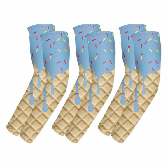 TELOLY 3Pairs Arm Sleeves,Light Breath UPF50  Polyester Arm Sleeves,Elastic Wrap 14.2" Arm Sleeves for Women,Style1,L