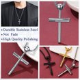 thumbnail image 3 of FaithHeart Baseball Cross Pendant Necklace for Men Stainless Steel Cool Sport Baseball Bat Charm Pendant Christian Religious Jewelry Gift for Brother Christmas, 3 of 6