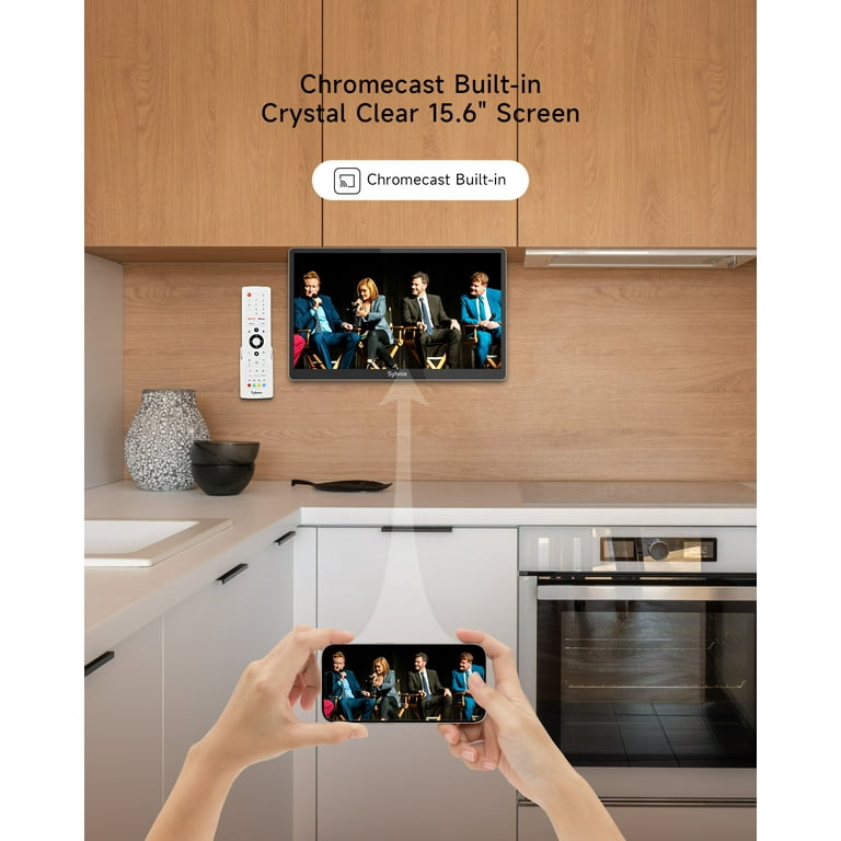 SYLVOX 15.6 inch Kitchen TV, FHD, Rotatable & Foldable