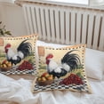thumbnail image 7 of Waterproof Throw Pillow Covers Set of 2, 24x24 Inch Rooster Decorative Pillowcases Outdoor Pillow Slip Cushion Covers Set for Couch Tent Vintage Pastoral Animals Watercolor, 7 of 7