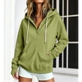 thumbnail image 6 of Hoodies Sweatshirt for Women Button Collar Drawstring Long Sleeve Pullover Casual Winter Hooded Tops With Pocket Fall Outfits, 6 of 7