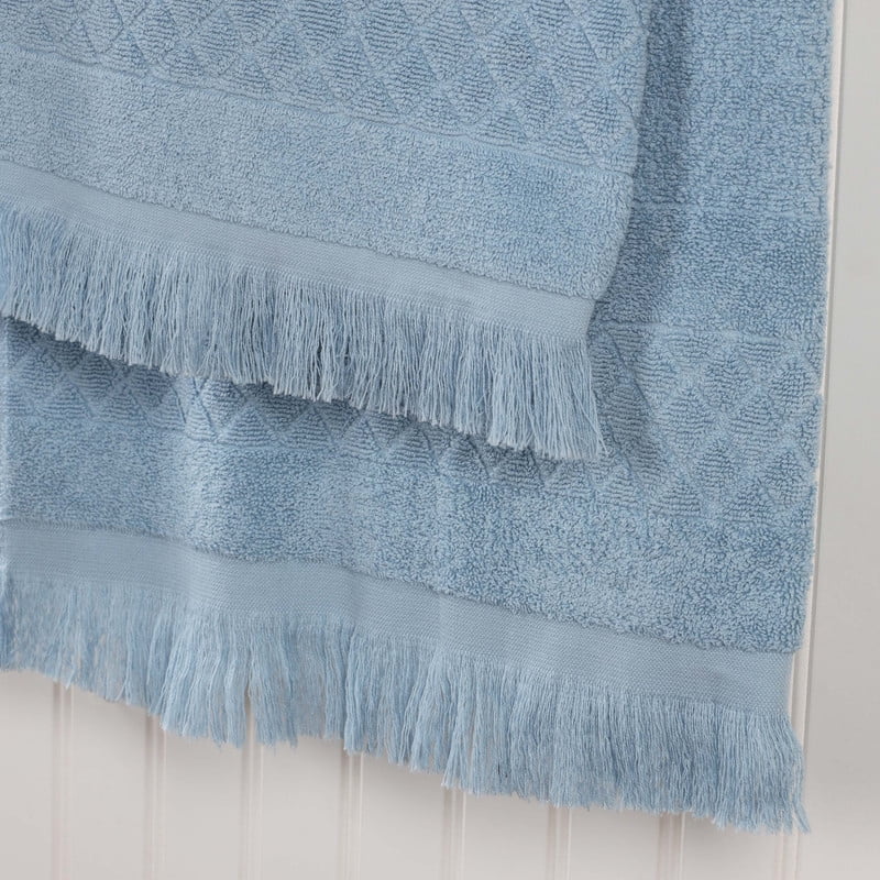 Superior Rolla Cotton Geometric Soft Bath Sheet Set of 2, Blue