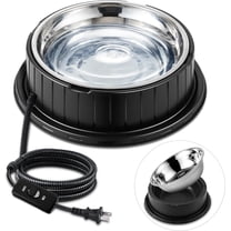 Heated Water Bowl for Dog Cat with Thermostatic Control, 55W 80oz Removable Stainless Steel Heated Dog Pet Bowl with Anti Chew Cord