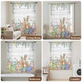 thumbnail image 6 of Spring Easter Sheer Curtains 54 Inches Long, Bunny Eggs Floral Leaves Farm Wooden Grain Light Filering Curtains, Breathable Simi Curtain Privacy Drapes for Kitchen Bathroom Small Window Treatment, 6 of 9