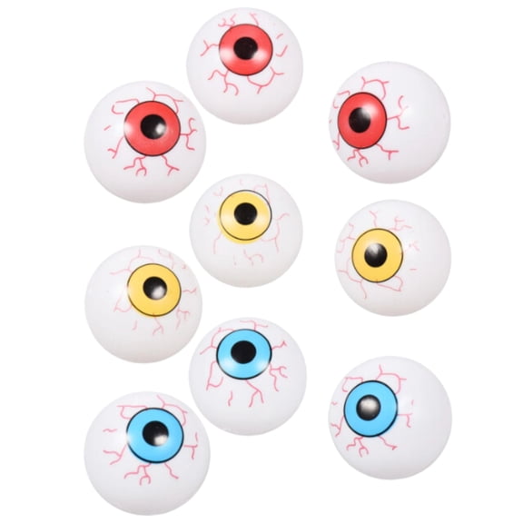 Halloween Plastic Ping Pong Eyeballs 12 Counts Spooky Decor Ping Pong Table Balls Party Favor Horror Props Decoration Mask Dolls Floral Craft DIY Trick or Treat Haunted House Pack of 3 Colors May Vary