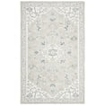 thumbnail image 2 of SAFAVIEH Micro-Loop Emilija Floral Bordered Wool Area Rug, Light Grey/Ivory, 4' x 6', 2 of 9