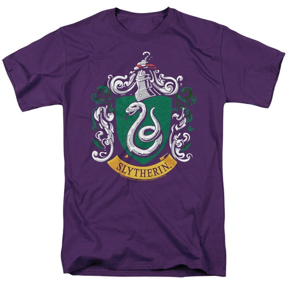 Harry Potter Slytherin Crest Unisex Adult T Shirt, Purple, Small