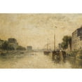 thumbnail image 2 of Stanislas Lépine 18x13 Black Ornate Wood Framed Double Matted Museum Art Print Titled - Canal Saint-Denis, Paris (circa 1876-1882), 2 of 5