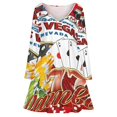 thumbnail image 3 of Las Vegas Casino Gambler Long Sleeve Sexy Dresses For Women Ladies Vintage Elegant Party Dress Oversized V-neck Dress, 3 of 7