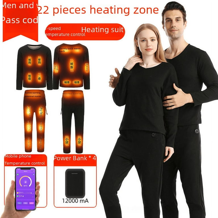 Charging Heating Clothes Men s and Women s Intelligent Temperature Control Electric Pants Full Body Thermal Underwear Set Winter Cold Protection Walmart