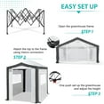 thumbnail image 4 of EAGLE PEAK 8x6 Portable Walk-in Greenhouse with with Reinforced Corners, Instant Pop-up Indoor Outdoor Plant Gardening Green House Canopy, Roll-up Zipper Entry Doors and 2 Side Windows, White, 4 of 10