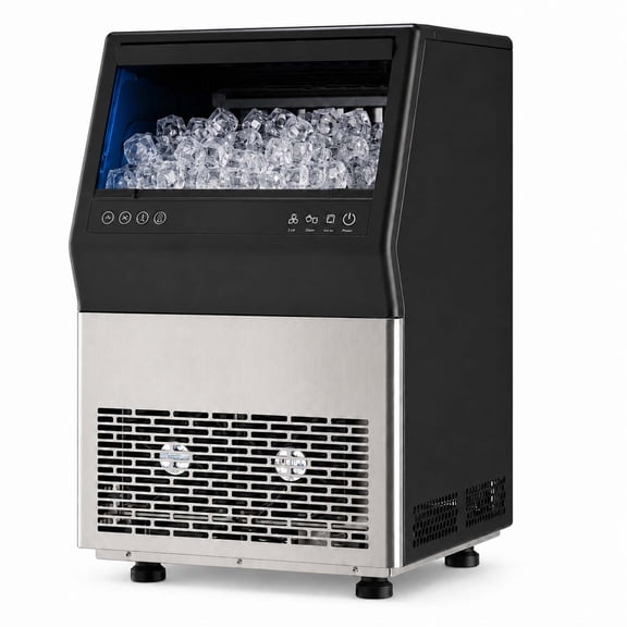 Dessiz Commercial Ice Maker Machine, 100lbs/24H with 33lbs Ice Storage Under Counter Ice Machine, 36pcs Stainless Steel Built-in Freestanding Ice Maker Self-Cleaning for Home Bar.
