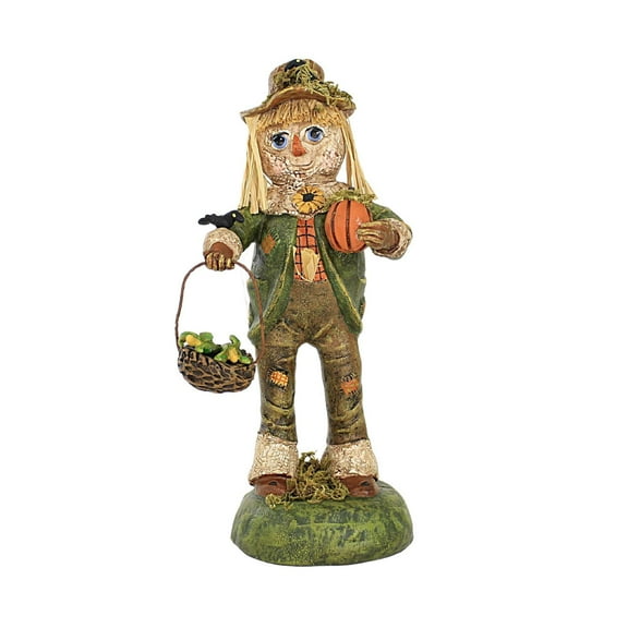 Charles Mcclenning 9.50In Sage The Scarecrow, Polyresin, Fall Thanksgiving Corn Crows 24202
