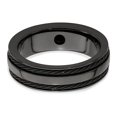 thumbnail image 2 of Edward Mirell Black Ti Double Cable and Black Spinel with Sterling Silver Bezel 7mm Band EMR232, 2 of 7