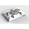 thumbnail image 2 of Ambesonne Turtle Pillow Sham, Hawaiian Maori Animal, 36" X 20", White and Black, 2 of 2