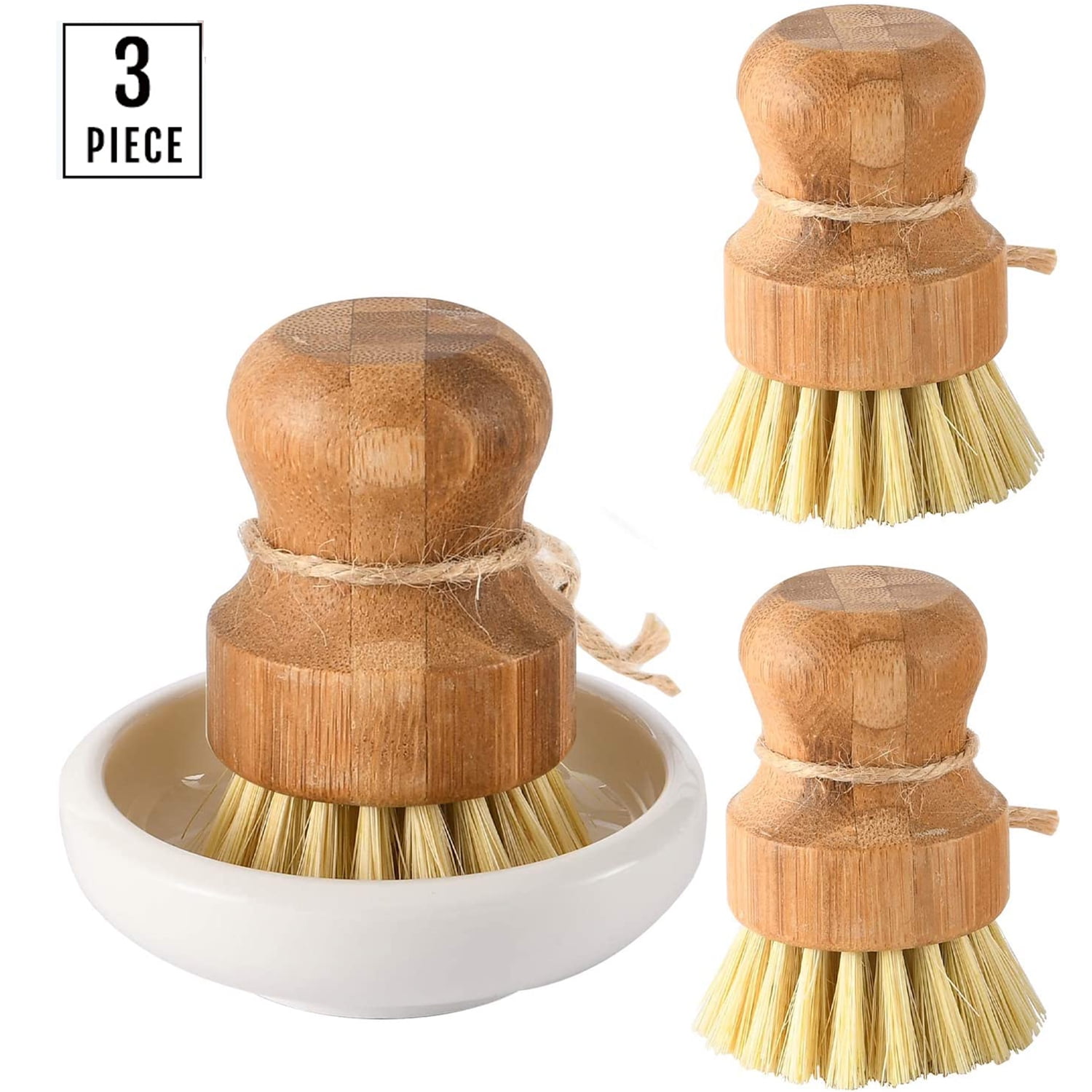 3pc Durable Dish Wand Scrubber Cleaning Kitchen Dishes Scrubbing Brush Set 