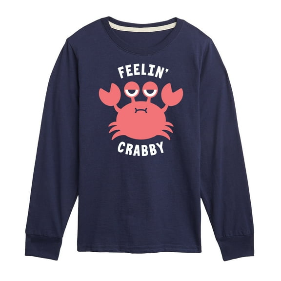 Instant Message - Feelin Crabby - Toddler & Youth Long Sleeve Graphic T-Shirt