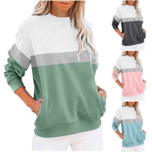 Otvok Womens Pullover Long Sleeve Color Blouses Sweater Tops